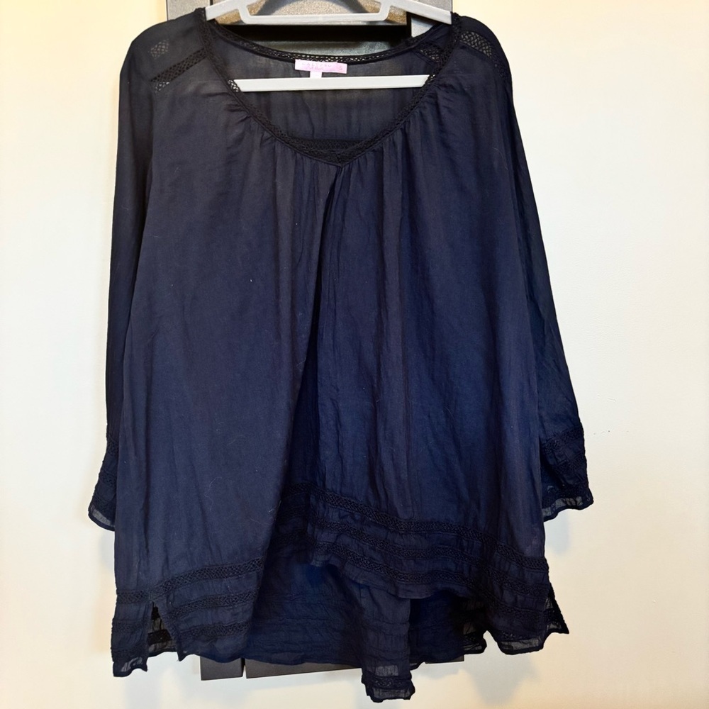 Calypso St. Barth Navy Beach Cover Up - size S​ - Picture 2 of 10